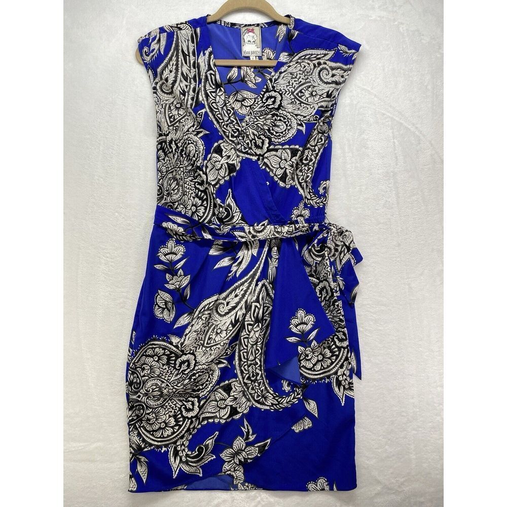 Yoana Baraschi Dress Womens 2 Balienese Blue Paisley Floral Wedding Baby‎ Shower